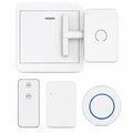 The Bedswitch kit: motorized arm on a rocker switch, ON/OFF remote, wireless wall button