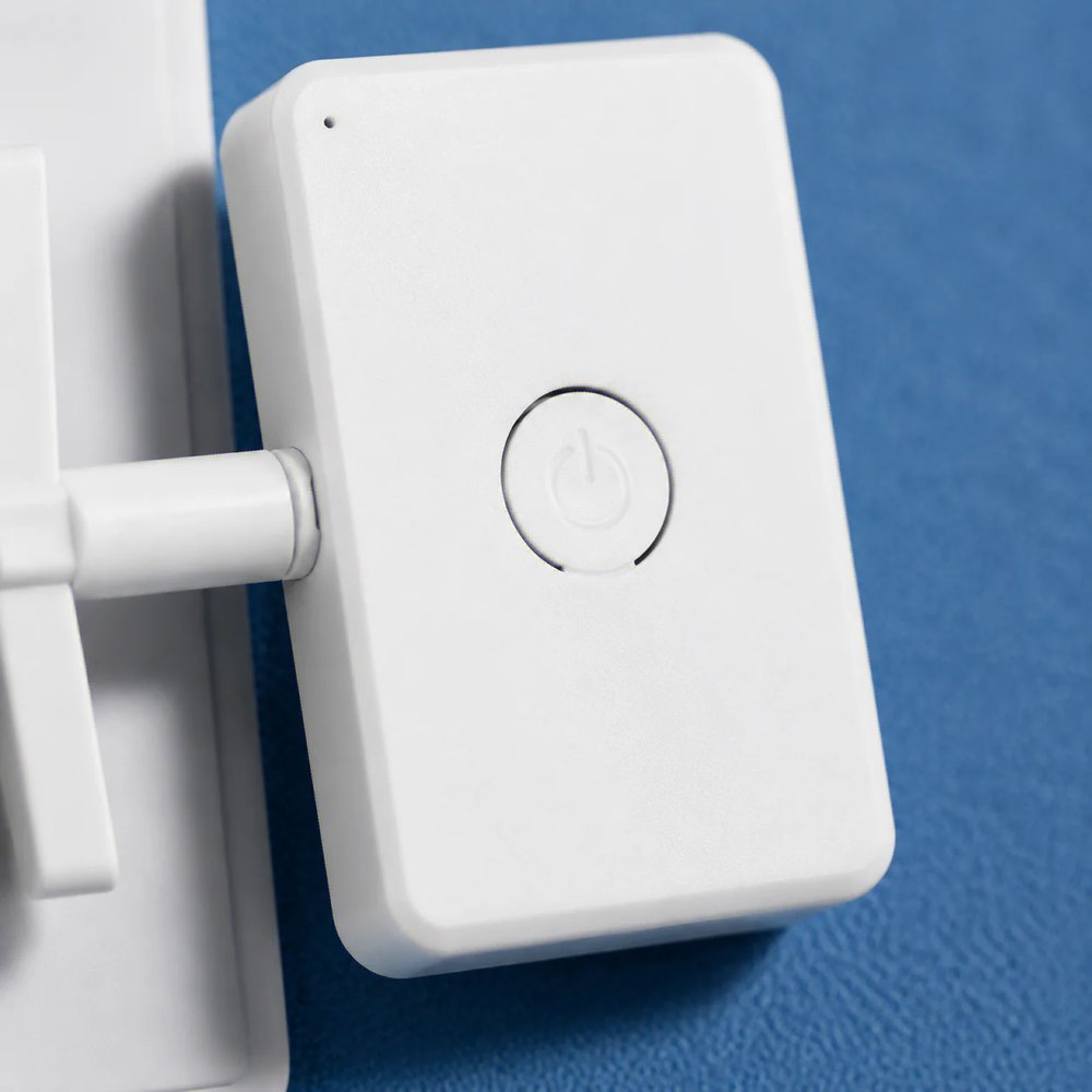 Close-up of the Bedswitch arm pressing the switch